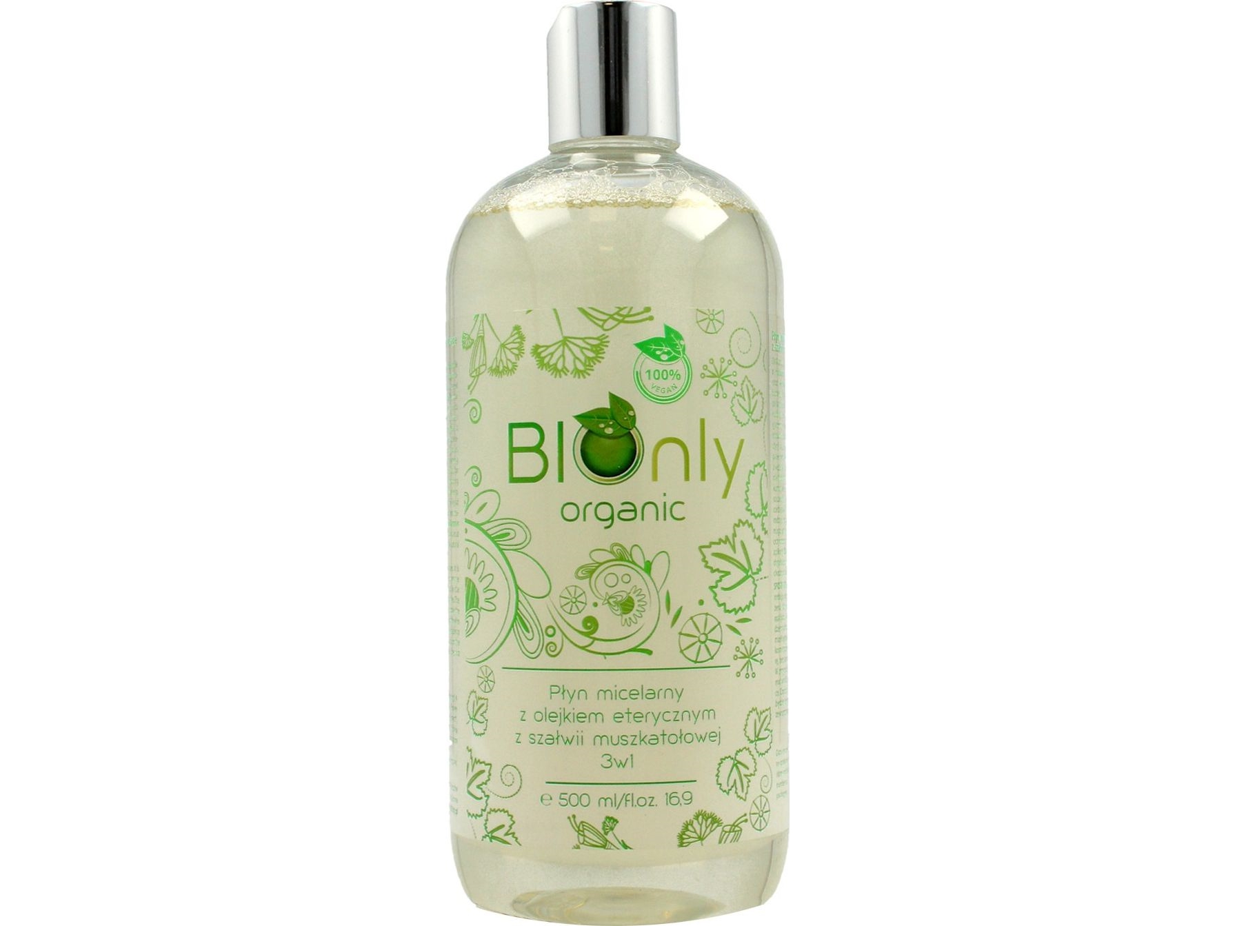 Bionly Økologisk Micellarvæske med Salvie 3i1 - 500ml