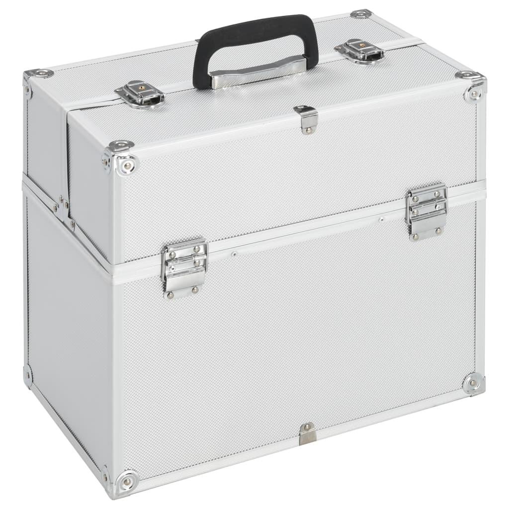 Sølv Makeupkuffert i Aluminium – Organiser din Makeup!