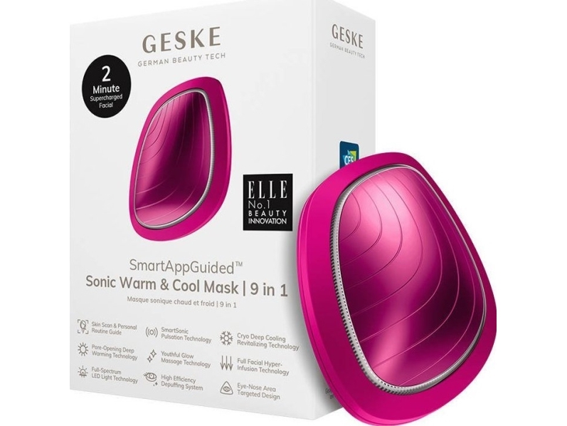Geske 9i1 Sonic Ansigtsmassageapparat med App - Magenta