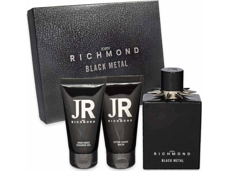 John Richmond Black Metal Plejesæt - Rensende Gel & Lotion