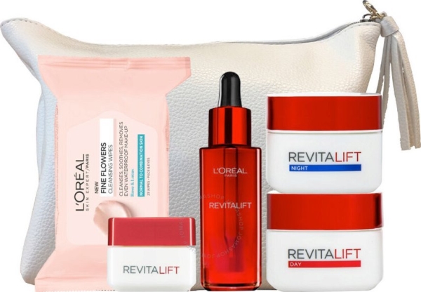 L'Oréal Paris Klassisk Pung Sæt - Revitalift Serum & Dagcreme